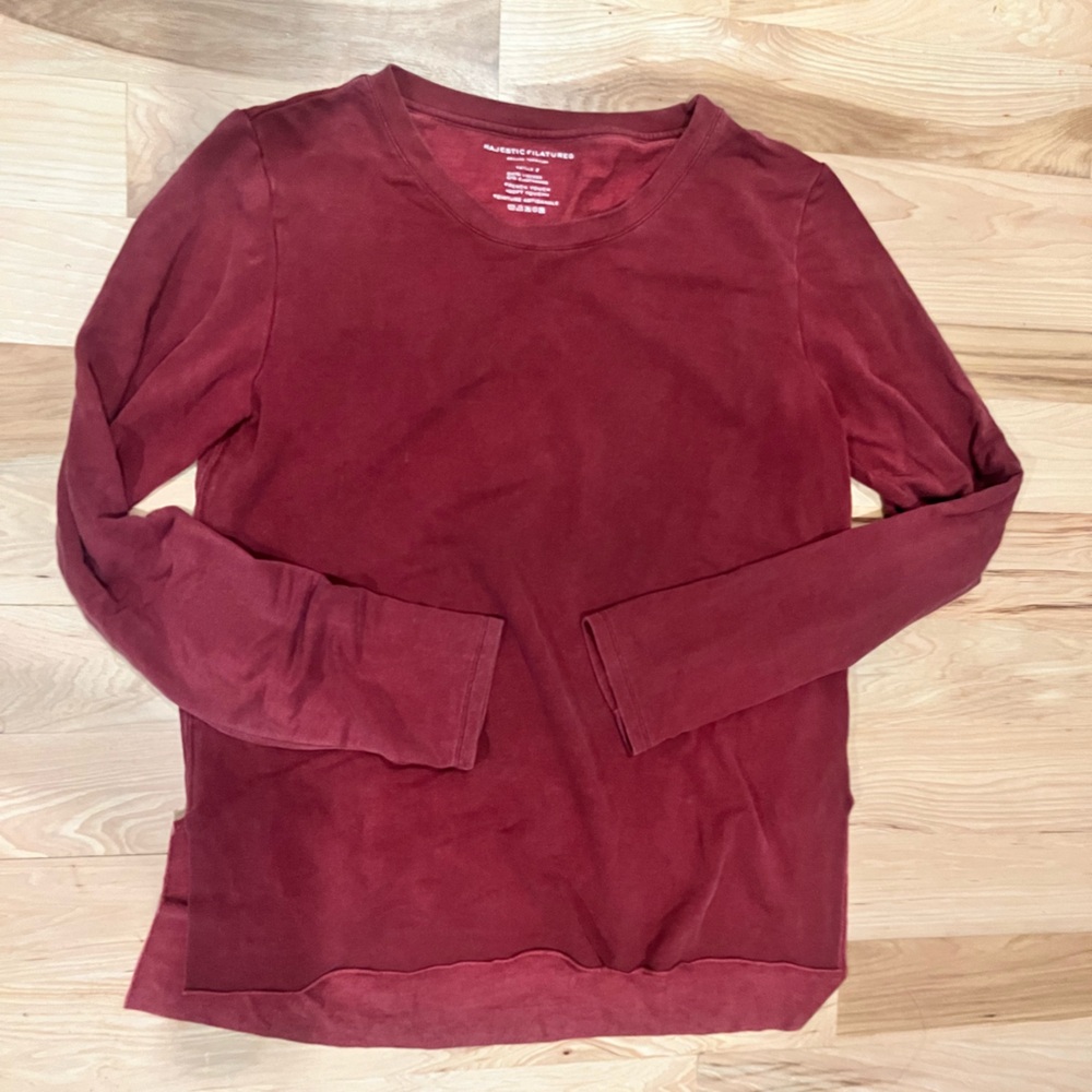 Majestic Filatures Deluxe Teeshirt Soft Touch Long Sleeve Crewneck Faded Red 3/M